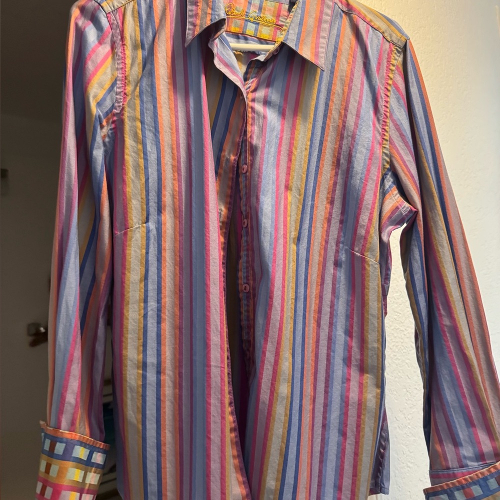 ROBERT GRAHAM Women’s Button Down 100% Cotton Shirt Size 12